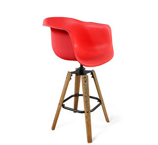 Барный стул SHT-ST31/S93 (красный/брашированный коричневый/черный муар) в Костроме