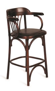 Барный стул 750 мягкий (темный тон, экокожа коричневая) в Костроме