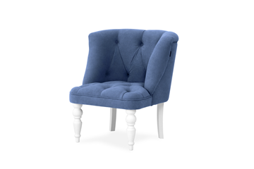 Мягкое кресло Бриджит синий ножки белые в Костроме