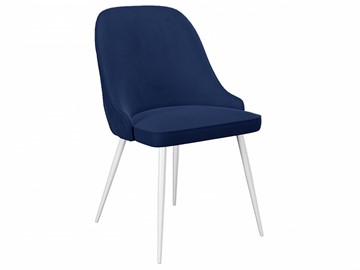 Кухонный стул 256, микровелюр К17 синий, ножки белые в Костроме