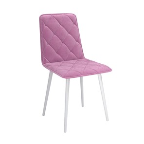 Обеденный стул Антика, велюр тенерифе розовый/Цвет металл белый в Костроме