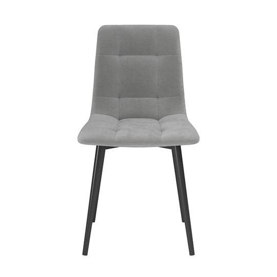 Обеденный стул Белла, велюр тенерифе грей/Цвет металл черный в Костроме - изображение 1
