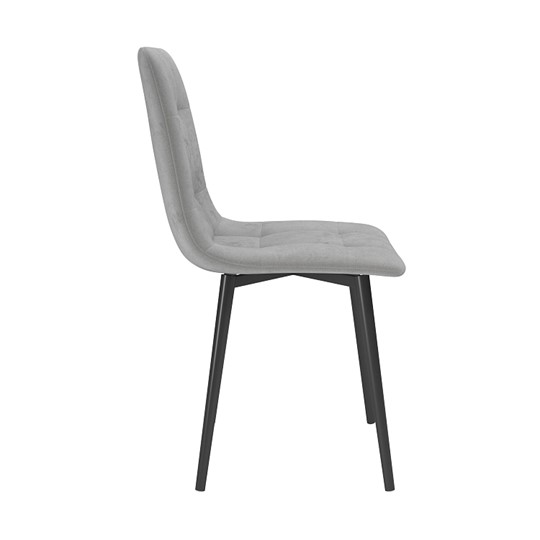 Обеденный стул Белла, велюр тенерифе грей/Цвет металл черный в Костроме - изображение 2