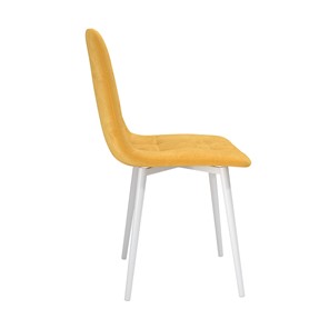 Обеденный стул Белла, велюр тенерифе куркума/Цвет металл белый в Костроме - предосмотр 2