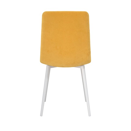 Обеденный стул Белла, велюр тенерифе куркума/Цвет металл белый в Костроме - изображение 3