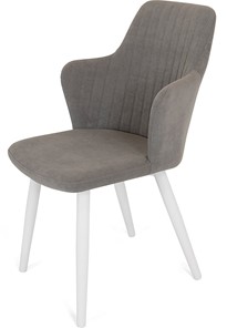 Обеденный стул Йорк, ноги белые круглые XXL (R38)/велюр T180 Светло-серый в Костроме