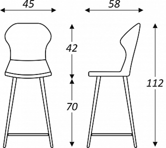 Обеденный стул Марио барный(Изумрудный Т189/ноги черные) в Костроме - предосмотр 2