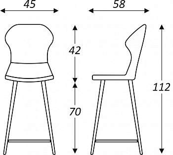 Обеденный стул Марио барный(Изумрудный Т189/ноги черные) в Костроме - изображение 2