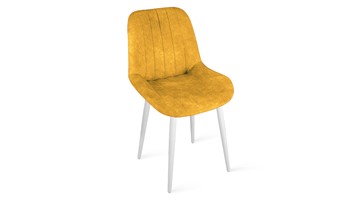 Обеденный стул Марвел Исп. 2 К1С (Белый матовый/Микровелюр Wellmart Yellow) в Костроме