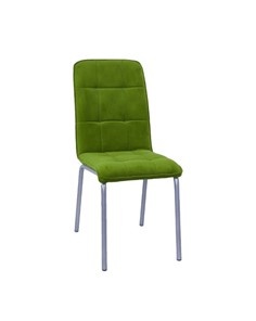 Обеденный стул Премьер  квадрат зеленый С166 (под хром) в Костроме