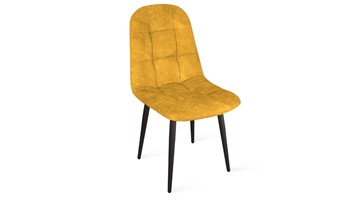 Кухонный стул Райс К1С (Черный муар/Микровелюр Wellmart Yellow) в Костроме