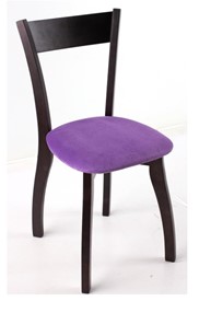 Обеденный стул Лугано каркас массив венге, велюр -  инфинити фиолетовый в Костроме