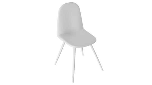 Обеденный стул Марли (конус Т3), Белый муар/Кожзам Белый в Костроме - изображение