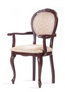 Обеденный стул Барокко с резьбой и подлокотниками (нестандартная покраска) в Костроме