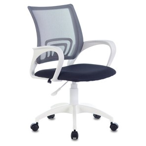 Кресло офисное Brabix Fly MG-396W (с подлокотниками, пластик белый, сетка, темно-серое) 532400 в Костроме