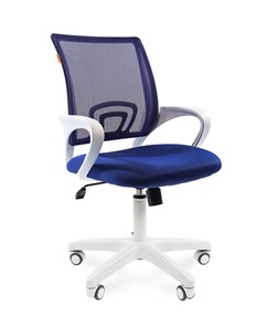 Кресло CHAIRMAN 696 white, ткань, цвет синий в Костроме