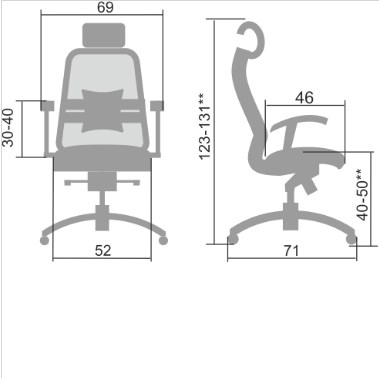 Офисное кресло Samurai S-3.04, серый в Костроме - изображение 4