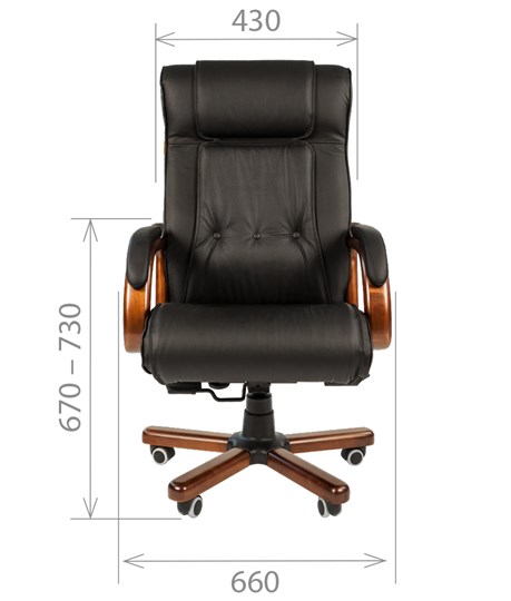 Офисное кресло CHAIRMAN 653 кожа черная в Костроме - изображение 1