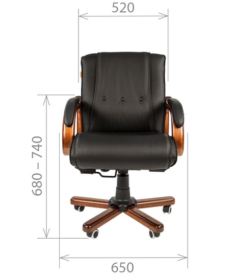 Кресло CHAIRMAN 653M кожа черная в Костроме - изображение 1