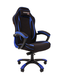 Кресло игровое CHAIRMAN GAME 28 Полиэстер комбинированная ткань синий/черный в Костроме