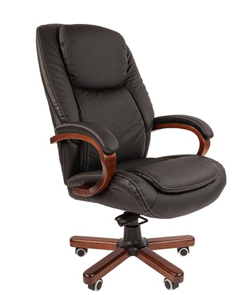 Компьютерное кресло CHAIRMAN 408 кожа черная в Костроме - изображение