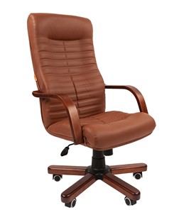 Офисное кресло CHAIRMAN 480 WD, экокожа, цвет коричневый в Костроме
