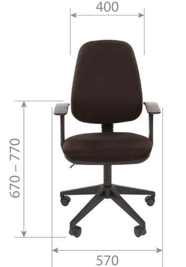 Кресло компьютерное CHAIRMAN 661 Ткань стандарт 15-21 черная в Костроме - изображение 3