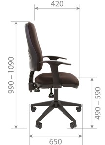 Кресло компьютерное CHAIRMAN 661 Ткань стандарт 15-21 черная в Костроме - предосмотр 4