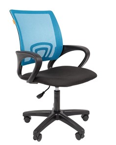 Офисное кресло CHAIRMAN 696 black LT, голубое в Костроме
