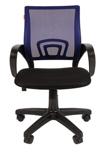 Офисное кресло CHAIRMAN 696 black Сетчатый акрил DW61 синий в Костроме - предосмотр 1