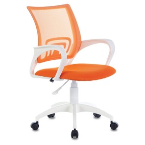 Кресло офисное Brabix Fly MG-396W (с подлокотниками, пластик белый, сетка, оранжевое) 532401 в Костроме