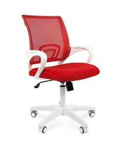 Компьютерное кресло CHAIRMAN 696 white, ткань, цвет красный в Костроме