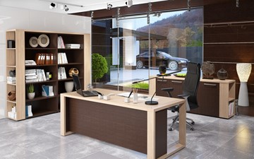 Кабинет руководителя ALTO с высоким шкафом для одежды, низким для документов и журнальным столиком в Костроме - предосмотр 3