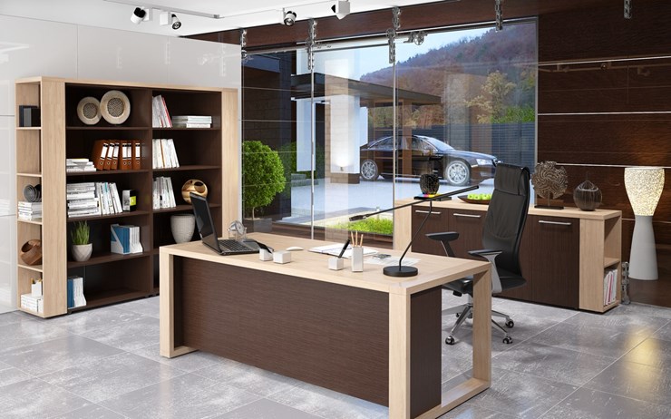 Кабинет руководителя ALTO с высоким шкафом для одежды, низким для документов и журнальным столиком в Костроме - изображение 3