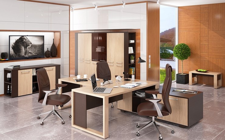 Кабинет руководителя ALTO с высоким шкафом для одежды, низким для документов и журнальным столиком в Костроме - изображение 5