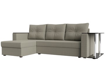 Угловой диван с оттоманкой Атланта Лайт, Корфу 02 (рогожка) в Костроме