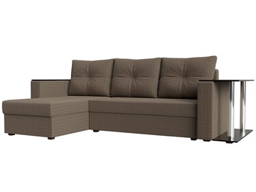 Угловой диван с оттоманкой Атланта Лайт, Корфу 03 (рогожка) в Костроме