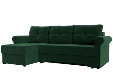 Угловой раскладной диван Леон боннель, Зеленый (Велюр) в Костроме