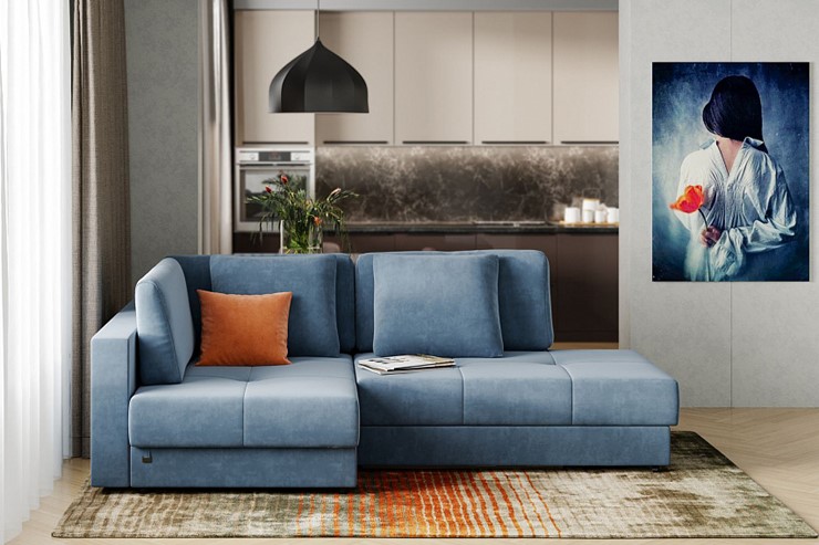Угловой диван Манхэттен 1пф-2т, Оникс 17 в Костроме - изображение 1