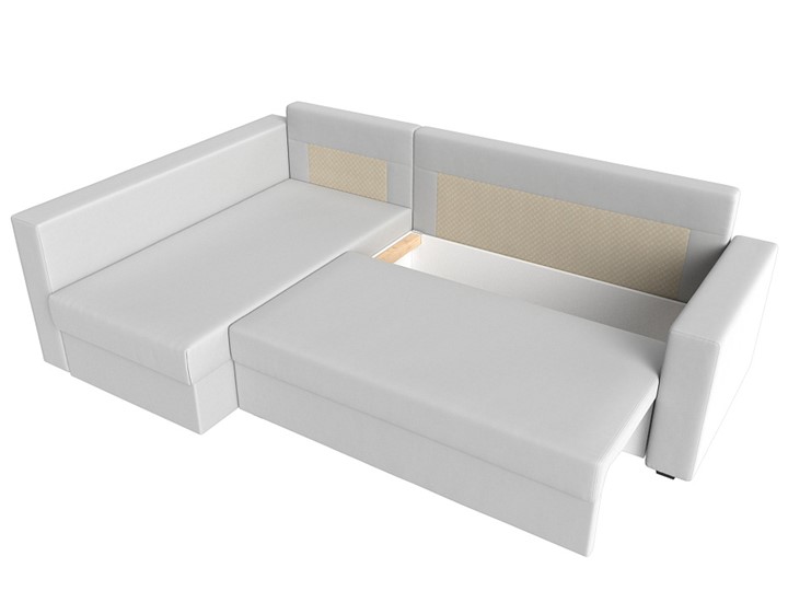 Угловой раскладной диван Мансберг, Белый (Экокожа) в Костроме - изображение 1