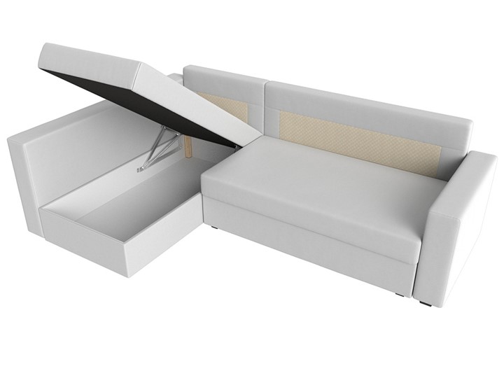 Угловой раскладной диван Мансберг, Белый (Экокожа) в Костроме - изображение 3