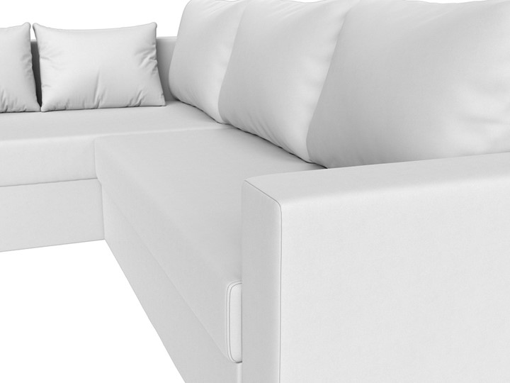 Угловой раскладной диван Мансберг, Белый (Экокожа) в Костроме - изображение 4