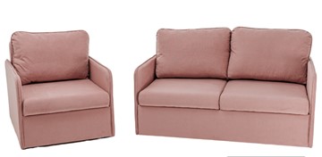 Комплект мебели Амира розовый диван + кресло в Костроме