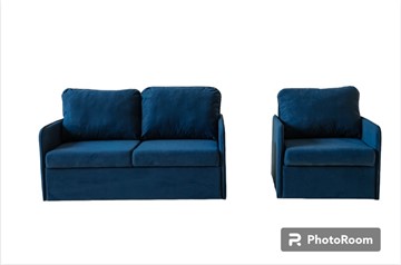Комплект мебели Амира синий диван + кресло в Костроме