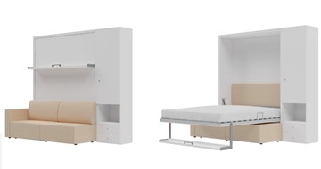 Кровать подъемная Кровать-трансформер Smart (КД 1400+ШП), шкаф правый, левый подлокотник в Костроме
