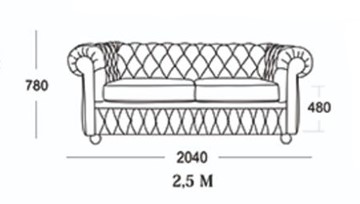 Прямой диван Честер 2,5М (седафлекс) в Костроме - предосмотр 16