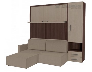 Подъемная кровать Кровать-трансформер Smart (КД 1400+ШП+Пуф), шкаф правый, левый подлокотник в Костроме