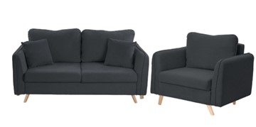 Комплект мебели Бертон графит диван+ кресло в Костроме