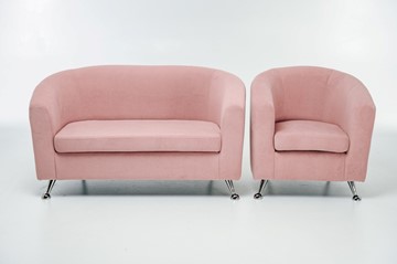 Комплект мебели Брамс  цвет розовый диван 2Д + кресло в Костроме