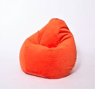 Кресло-мешок Груша большое, велюр однотон, оранжевое в Костроме